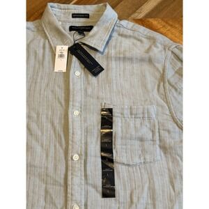 Banana Republic Shirt Men Large Lined Untucked Slim‎ Fit Long Sleeve Work Casual